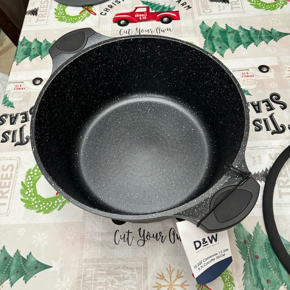 D&W Pot/Casserole 12.5" Inch,10 Qt With Lid Big Party Size Nonstick Cookware New - Picture 3 of 8